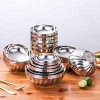 Hộp 10 cái chén xoắn inox 2 lớp cách nhiệt size 16cm