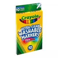 HỘP 10 CÂY BÚT LÔNG CRAYOLA ULTRA-CLEAN WASHABLE MARKERS NÉT MẢNH RỬA ĐƯỢC