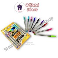 Hộp 10 Cây Viết Bic Mỹ MIX NHIỀU MÀU Bic Cristal Xtra BOLD