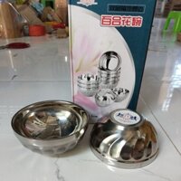 hộp 10 chén inox xoắn 2 lớp cách nhiệt