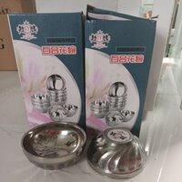 hộp 10 chén inox xoắn 2 lớp cách nhiệt