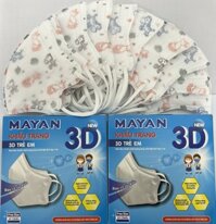 Hộp 10 Khẩu Trang Mayan 3D Mask Chống Bụi PM 2.5 Cao Cấp, Màng Lọc Tiêu Chuẩn N95 - Trẻ Em