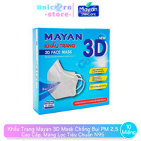 Hộp 10 Khẩu Trang Mayan 3D Mask Chống Bụi PM 2.5 Cao Cấp, Màng Lọc Tiêu Chuẩn N95 - Người Lớn