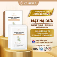 Hộp 10 Mặt nạ thạch nước dừa tươi dưỡng trắng da cao cấp YAHERA Premium Whitening Mask Sheet dưỡng ẩm, phục hồi da 25g