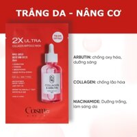 Hộp 10 miếng Mặt nạ giấy COSME 2X Ultra Collagen Ampoule Mask trắng da nâng cơ