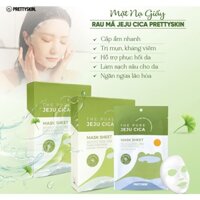 [Hộp 10 Miếng] Mặt Nạ Rau Má THE PURE JEJU CICA PRETTYSKIN Hàn Quốc Cấp Ẩm, Dưỡng Trắng & Se Khít Lỗ Chân Lông
