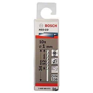 Hộp 10 mũi khoan Inox HSS-Co 1mm BOSCH 2608585872