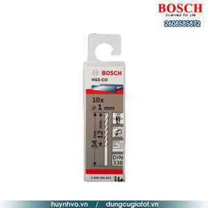 Hộp 10 mũi khoan Inox HSS-Co 1mm BOSCH 2608585872