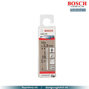 Hộp 10 mũi khoan Inox HSS-Co 2.5mm Bosch 2608585875