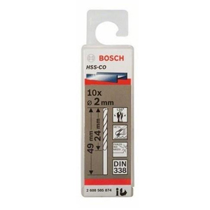 Hộp 10 mũi khoan Inox HSS-Co 2mm BOSCH 2608585874
