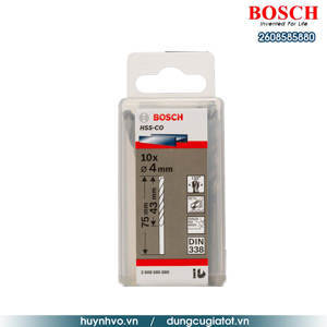 Hộp 10 mũi khoan Inox HSS-Co 4mm Bosch 2608585880