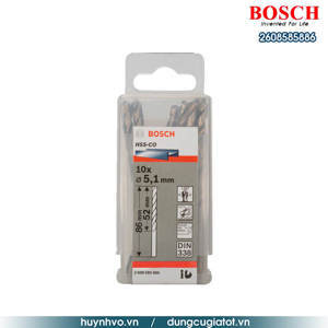 Hộp 10 mũi khoan Inox HSS-Co 5.1mm BOSCH 2608585886