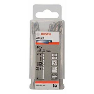 Hộp 10 mũi khoan Inox HSS-Co 5.1mm BOSCH 2608585886