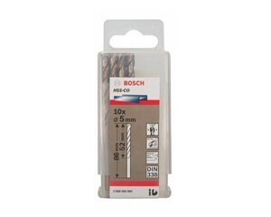 Hộp 10 mũi khoan Inox HSS-Co 5mm Bosch 2608585885