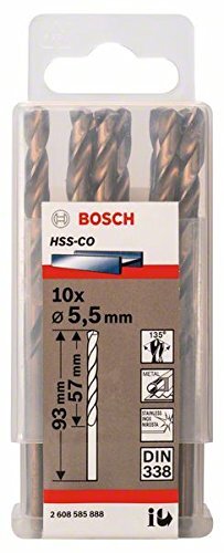 Hộp 10 mũi khoan Inox HSS-Co 5.5mm Bosch 2608585888