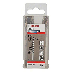 Hộp 10 mũi khoan Inox HSS-Co 5.2mm Bosch 2608585887
