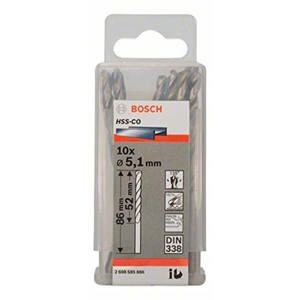 Hộp 10 mũi khoan Inox HSS-Co 5.1mm BOSCH 2608585886