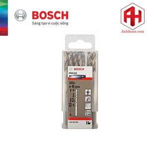 Hộp 10 mũi khoan Inox HSS-Co 6mm BOSCH 2608585889