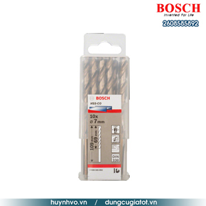 Hộp 10 mũi khoan Inox HSS-Co 7mm Bosch 2608585892