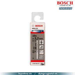 Hộp 10 mũi khoan Inox khoan INOX HSS-Co 3.2mm Bosch 2608585877