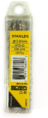 Hộp 10 mũi khoan sắt 3mm Stanley STA50029B10