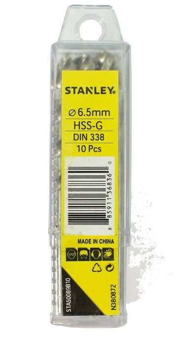 Hộp 10 mũi khoan sắt 6.5mm Stanley STA50089B10