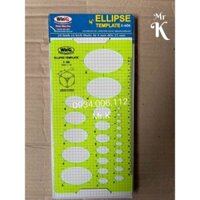 HỘP 10 THƯỚC VẼ HÌNH ELLIPSE WIN E-606