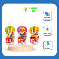 Hộp 10 túi nước hồng sâm PORORO Hàn Quốc vị Táo Mơ/ Cam/ Việt Quốc túi 100ml cho bé 3Y+