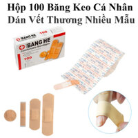 Hộp 100 Băng Keo Cá Nhân Dán Vết Thương Tránh Nhiễm Trùng Yong Bang Nhiều Kích Thước