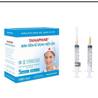 Hộp 100 bơm kim tiêm 5ml Tanaphar tiệt trùng sử dụng 1 lần, 100 Cây xilanh 5ml ống chích sử dụng 1 lần Tanaphar (TÂN Á)