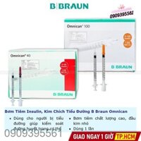 [HỘP 100] Bơm Tiêm Insulin, Kim Chích Tiểu Đường B Braun Omnican | Kim đầu đỏ, kim đầu cam