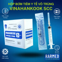 Hộp 100 bơm tiêm y tế 5cc VINAHANKOOK bơm tiêm xilanh 5ml vô trùng - Tặng kim / Nhiều cỡ