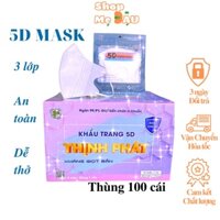 Hộp 100 Cái Khẩu Trang 5D Thịnh Phát, Hàng Chính Hãng