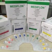 Hộp 100 cây kim luồn tĩnh mạch Mediflon, có cổng tiêm thuốc