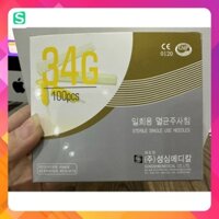 Hộp 100 Cây Kim SungShim Tiêm Meso 30G/32G/34G - 4mm tiêm căng bóng cá hồi PRP Hàn Quốc Chính Hãng