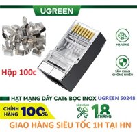 Hộp 100 chiếc Hạt mạng Cat6 RJ45 Ugreen 50248 bọc inox - Hàng Chính Hãng