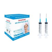 Hộp 100 chiêc xilanh 10ml vô trùng, kim tiêm sử dụng một lần xi lanh Tanaphar - Bơm kim tiêm y tế 10ml 1 hộp - Chika