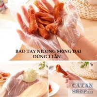 Hộp 100 Găng tay Nilon dùng 1 lần Găng tay mỏng dai dễ sử dụng an toàn GD537-Gangtay