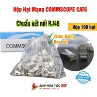 (Hộp 100) Hạt mạng Commscope CAT6 bọc sắt chuẩn Rj45, chân bấm đồng nguyên chất chống oxi hoá...