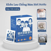 Hộp 100 Miếng Khăn Giấy Lau Kính Nano Chống Mờ Sương, Vân Tay, Bụi Bám