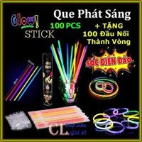 Hộp 100 que phát sáng lightstick làm vòng đeo, gậy phát sáng trong bar, lễ hội âm nhạc