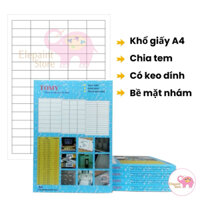 Hộp 100 tờ Giấy nhãn dán khổ A4 chia tem (Xplus, Tomy A4 No 145 và đủ size)