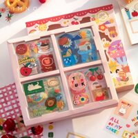 Hộp 100 Tờ Stickers Nhựa PET 4 Chủ Đề �Xinh Đẹp Không Trùng Nhau