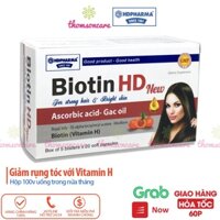 (Hộp 100 viên) Biotin HD New Vitamin H giúp giảm rụng róc sạm da (tem công ty)