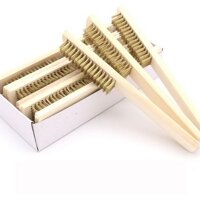 HỘP 12 BÀN CHẢI SỢI ĐỒNG CÁN GỖ