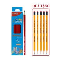 Hộp 12 Bút chì Smartkids SK-092-2B thân màu đỏ - Tặng 5 bút chì đức 134 chính hãng
