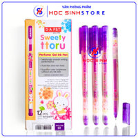Hộp 12 Bút Gel Hàn Quốc Sweety Ttoru Ngòi Kim Nhỏ 0.38mm Mực Xanh/Tím