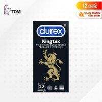 Hộp 12 cái Bao cao su Durex Kingtex - Size nhỏ 49mm, ôm sát  - Bộ 1 - 12 cái