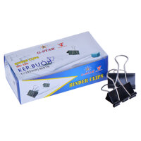 Hộp 12 Cái Kẹp Bướm Đen 32mm