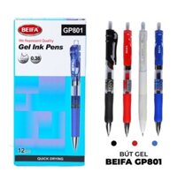 Hộp 12 chiếc bút gel Beifa GP801 - ngòi 0.38mm